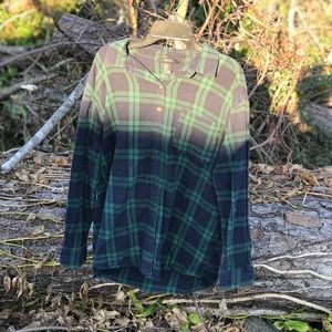 F21 Green and Navy Flannel shirt